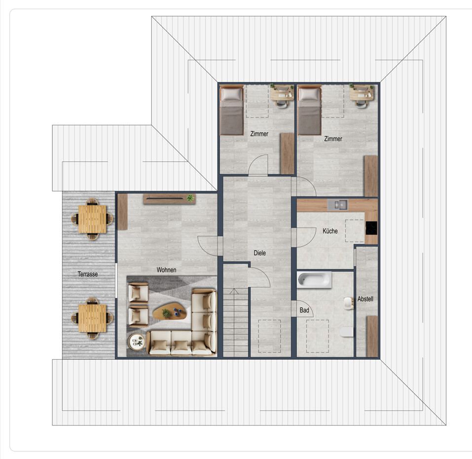 Grundriss Dachgeschoss des Einfamilienhauses in Quarnstedt.